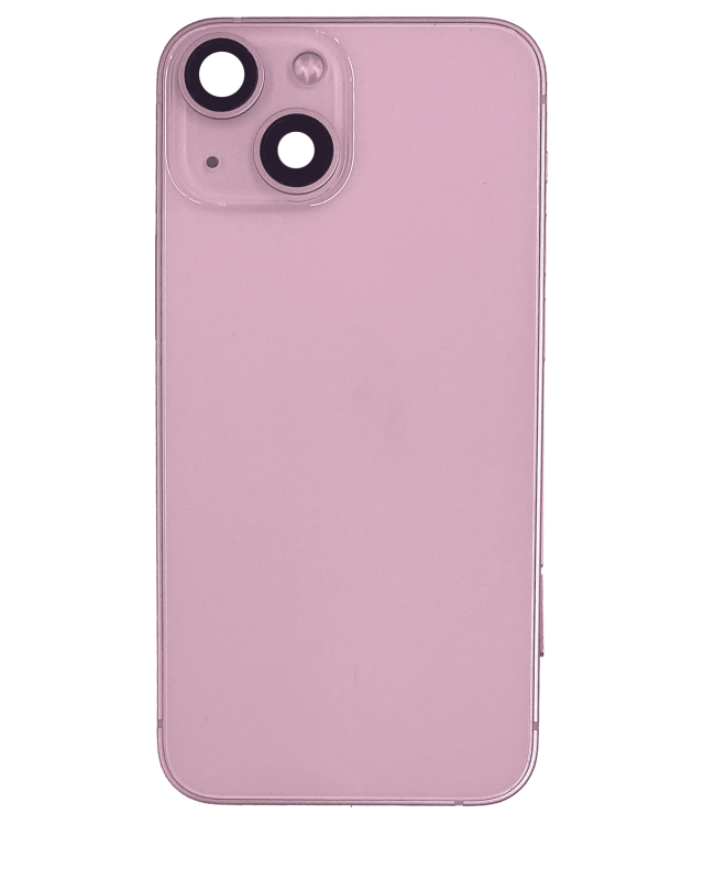 Back Housing W/ Small Components Pre-Installed Compatible For iPhone 13 Mini (US Version) (Used OEM Pull: Grade B) (Pink)