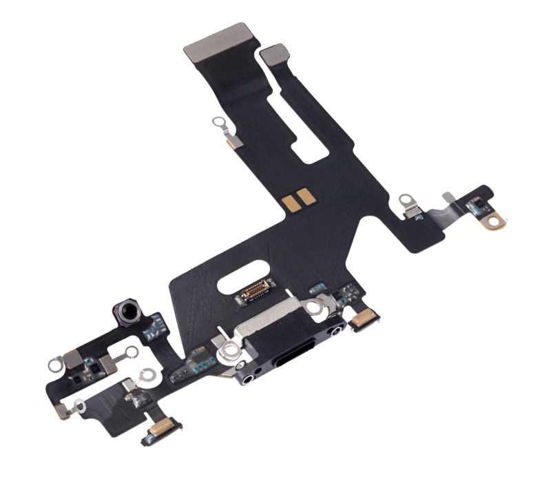 Charging Port Flex Cable Compatible For iPhone 11 (Used OEM Pull) (Black)