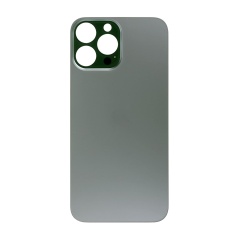 Back Glass With 3M Adhesive Compatible For iPhone 13 Pro Max (No Logo / Large Camera Hole) (Alpine Green)