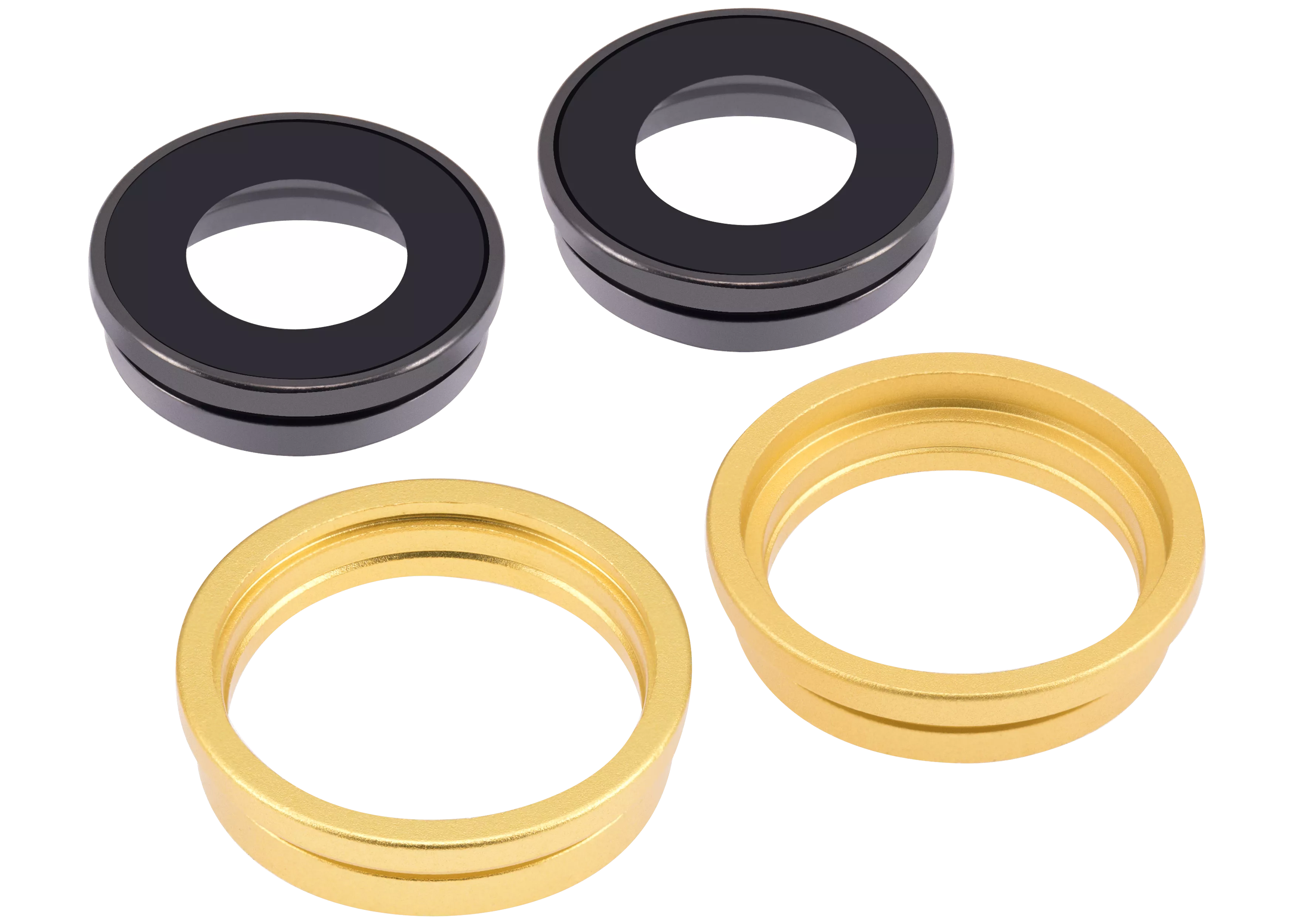 Back Camera Lens With Bracket & Bezel Compatible For iPhone 14 / 14 Plus (2 Piece Set) (Aftermarket Plus) (Yellow)