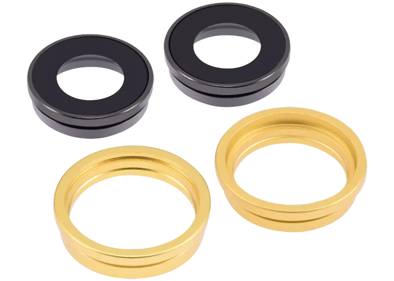 Back Camera Lens With Bracket & Bezel Compatible For iPhone 14 / 14 Plus (2 Piece Set) (Aftermarket Plus) (Yellow)