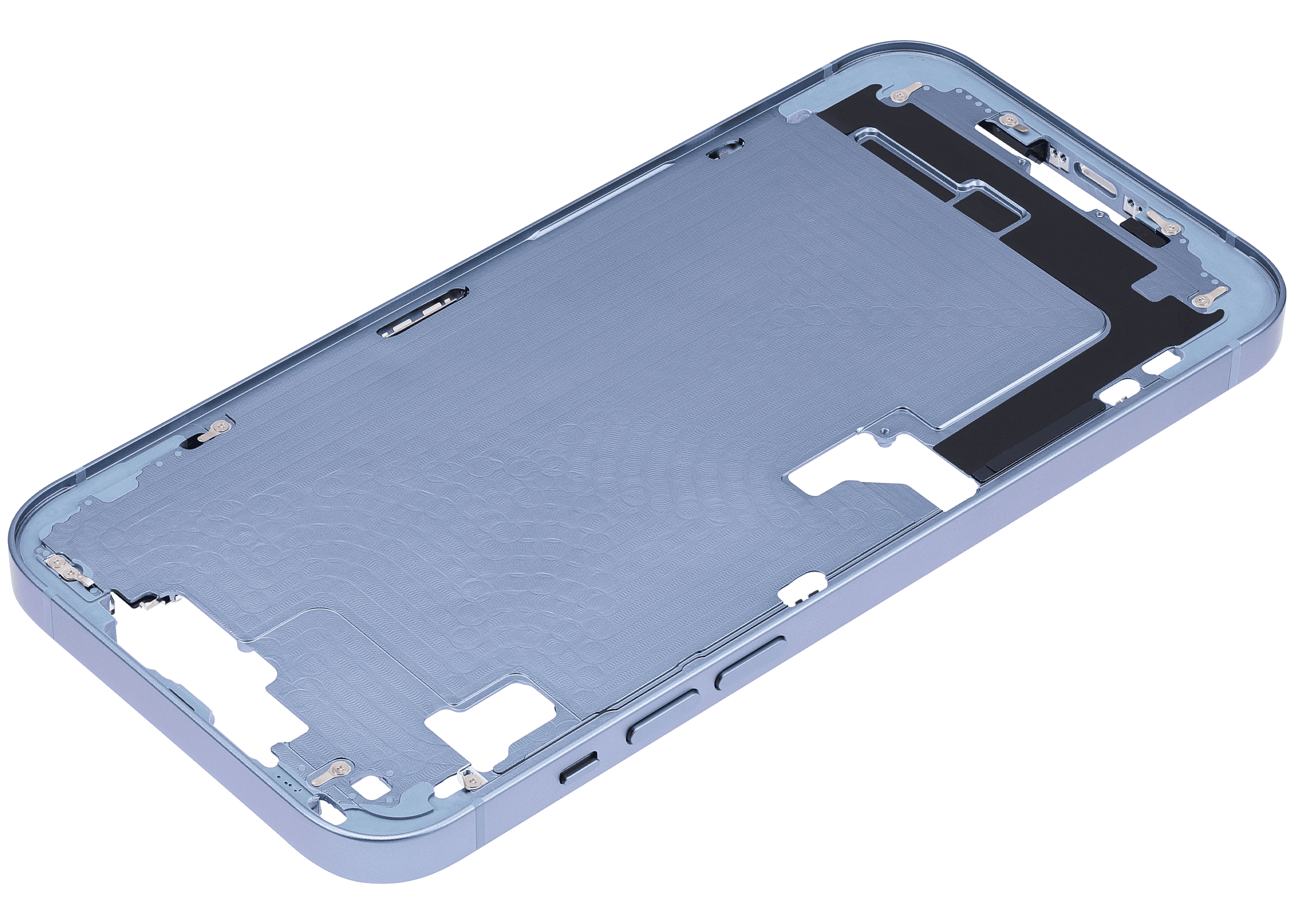 Mid-Frame Housing With Power And Volume Button Compatible For iPhone 14 Plus (US Version) (Aftermarket Plus) (Blue)