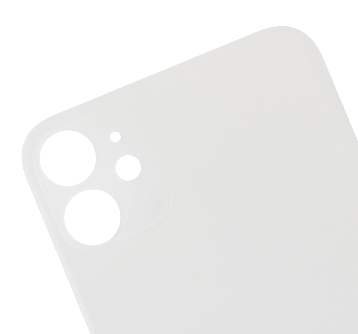 Back Glass With 3M Adhesive Compatible For iPhone 11 (No Logo / Large Camera Hole) (White)