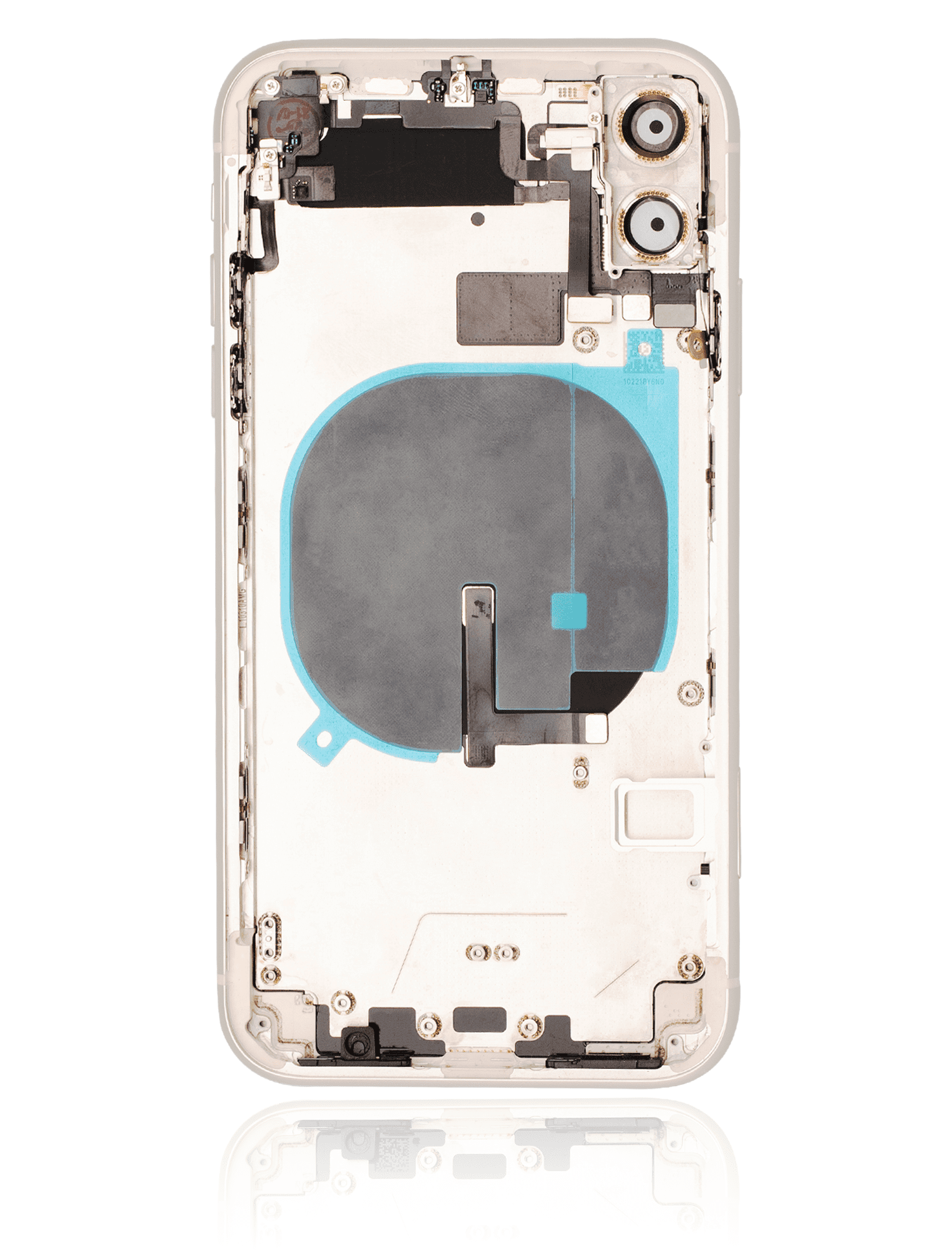 Back Housing W/ Small Components Pre-Installed Compatible For iPhone 11 Pro Max (Used OEM Pull: Grade C) (Silver)