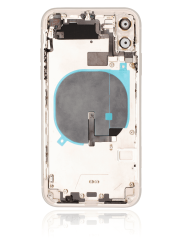 Back Housing W/ Small Components Pre-Installed Compatible For iPhone 11 Pro Max (Used OEM Pull: Grade C) (Silver)