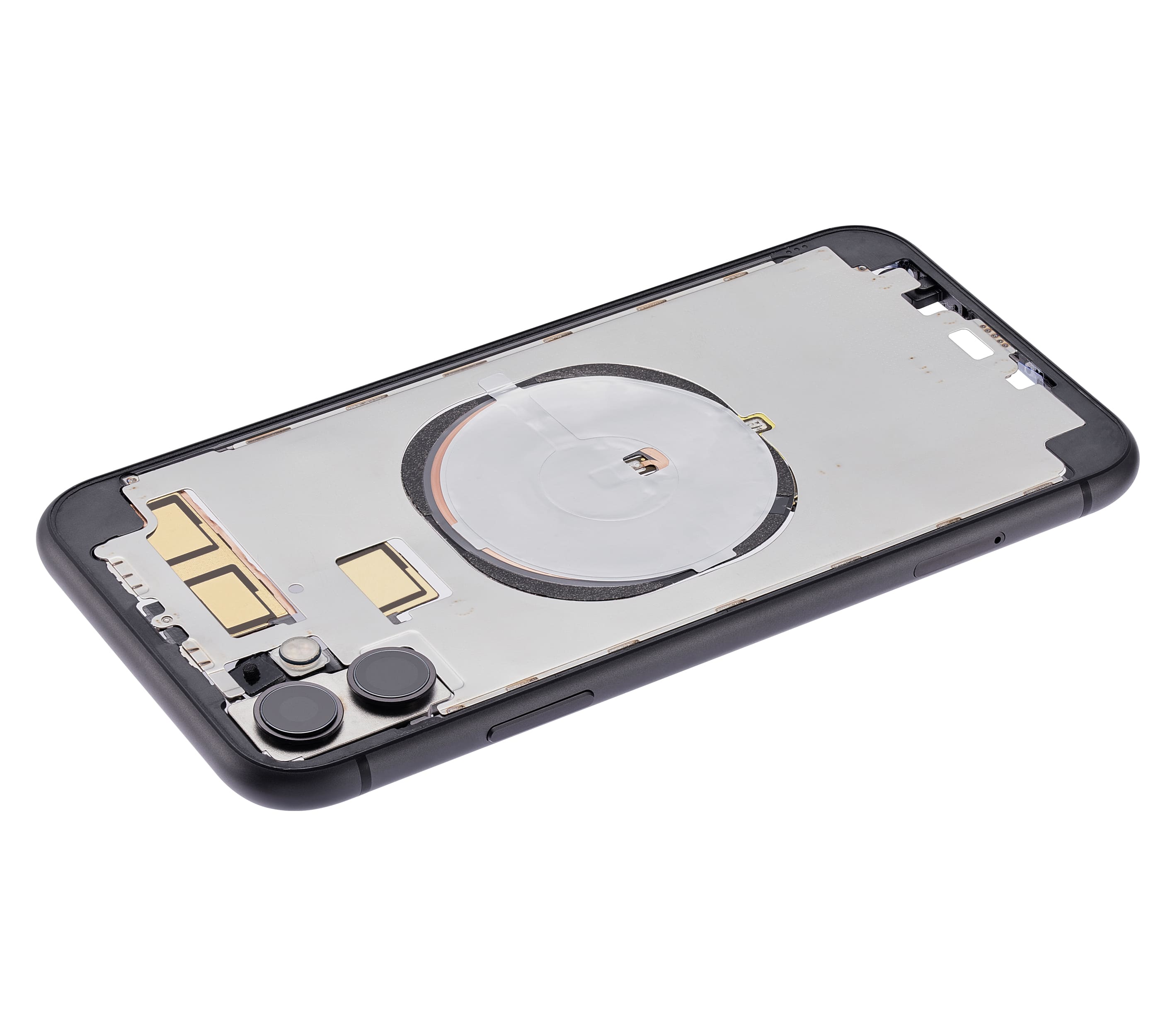 Back Housing W/ Small Components Pre-Installed (Without Back Cover) Compatible For iPhone 11 (Black)