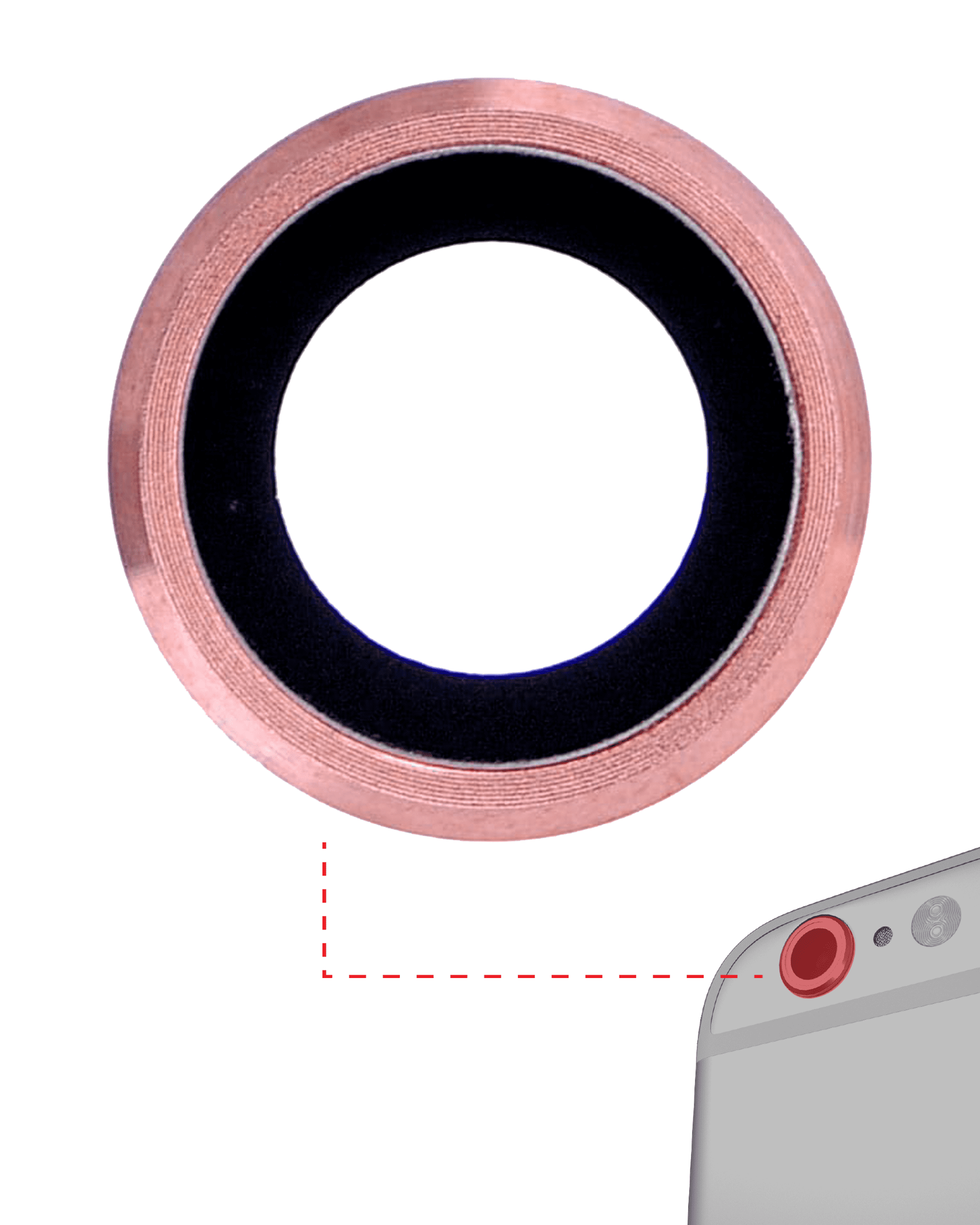 Back Camera Lens Compatible For iPhone 6 Plus / 6S Plus (Rose Gold) (10 Pack) (Real Sapphire l Premium)
