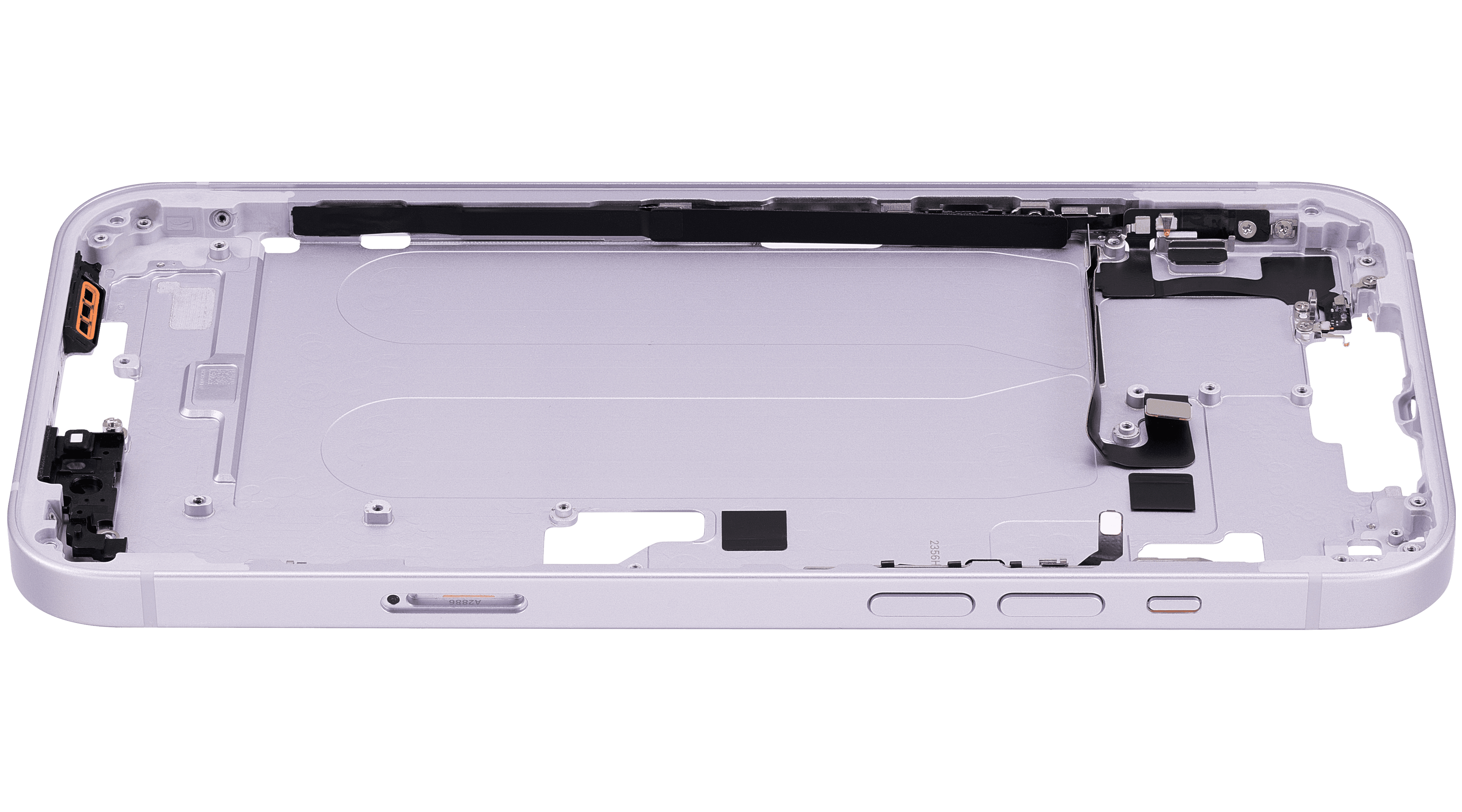 Mid-Frame Housing With Power And Volume Button Compatible For iPhone 14 Plus (International Version) (Used OEM Pull: Grade A) (Purple)