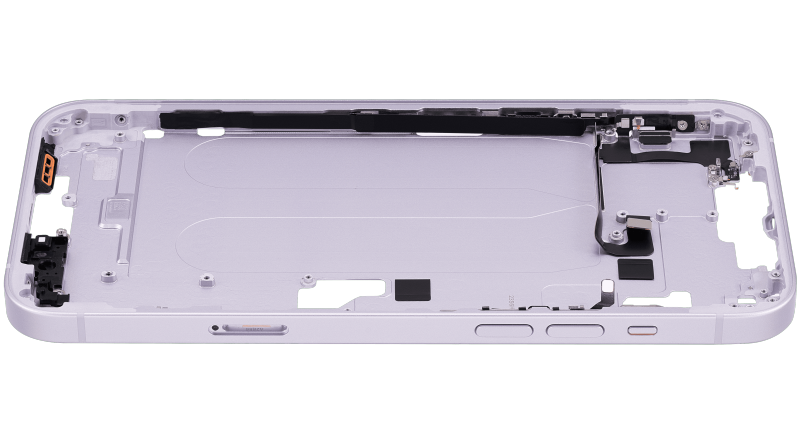 Mid-Frame Housing With Power And Volume Button Compatible For iPhone 14 Plus (International Version) (Used OEM Pull: Grade A) (Purple)