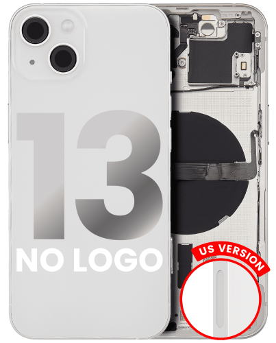 Back Housing W/ Small Components Pre-Installed Compatible For iPhone 13 (US Version) (No Logo) (Aftermarket Plus) (Starlight)