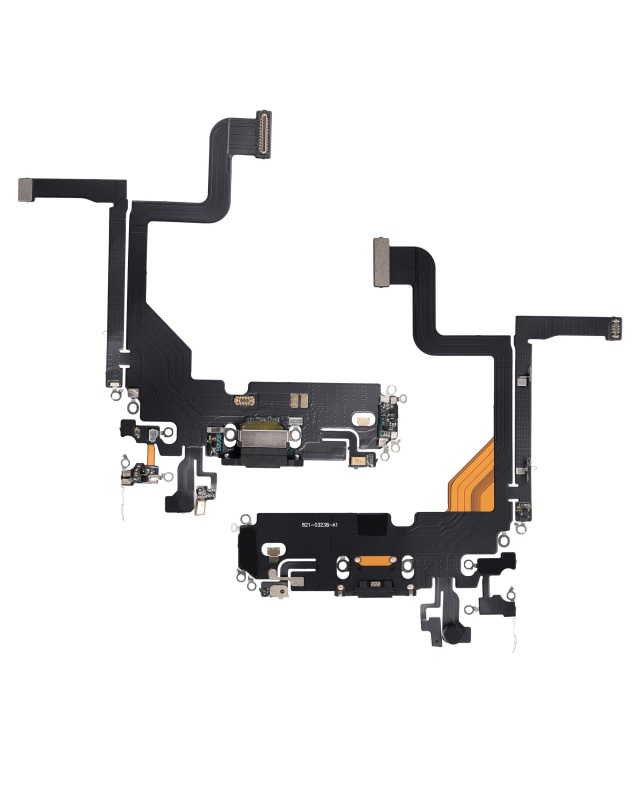 Charging Port Flex Cable Compatible For iPhone 13 Pro (Aftermarket Plus) (Graphite)