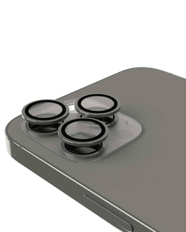 Casper Camera Lens Protector Compatible For iPhone 15 Pro / 15 Pro Max (Gray) (Clear)