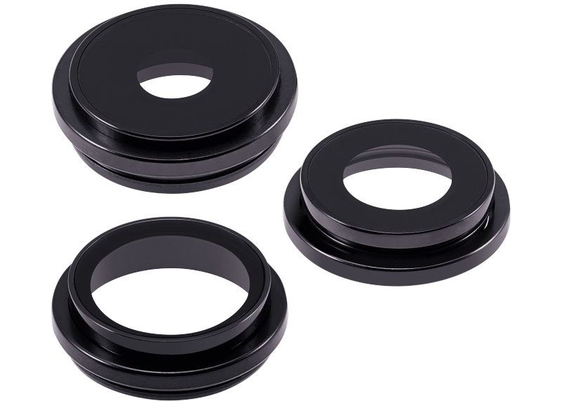 Back Camera Lens With Bracket & Bezel Compatible For iPhone 15 Pro (3 Piece Set) (Premium) (Black Titanium)