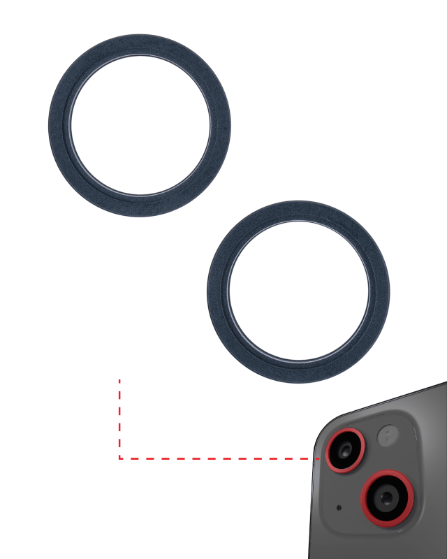 Back Camera Bezel Ring Only Compatible For iPhone 13 / 13 Mini (Midnight) (2 Piece Set)