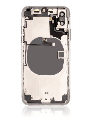 Back Housing W/ Small Components Pre-Installed Compatible For iPhone X (Used OEM Pull: Grade A) (Silver)