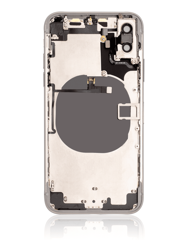 Back Housing W/ Small Components Pre-Installed Compatible For iPhone X (Used OEM Pull: Grade A) (Silver)