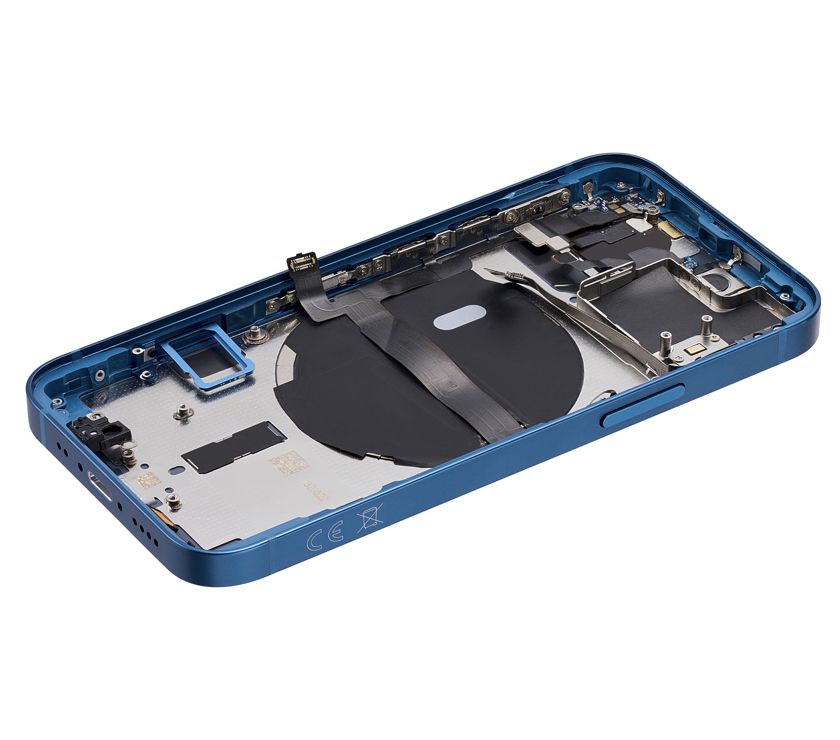 Back Housing W/ Small Components Pre-Installed Compatible For iPhone 13 Mini (International Version) (No Logo) (Aftermarket Plus) (Blue)