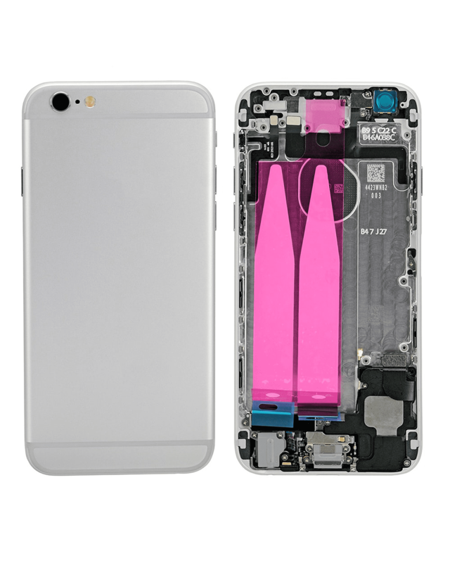 Back Housing W/ Small Components Pre-Installed Compatible For iPhone 6 (Used OEM Pull: Grade A) (Silver)