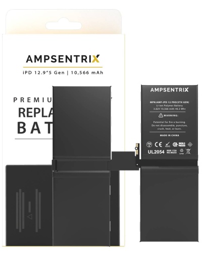 Replacement Battery Compatible For iPad Pro 12.9" 5th Gen (2021) / 6th Gen (2022) (AmpSentrix Pro)