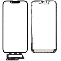 4 in 1 With Frame Included (Front Glass + OCA + Short Touch + OCA Pre-Installed) Compatible For iPhone 13 (OCA Master)