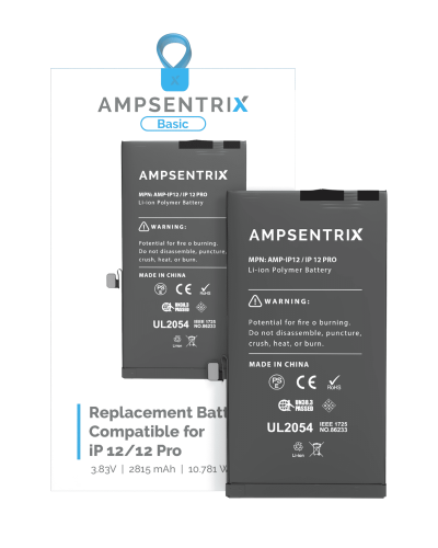 Replacement Battery Compatible For iPhone 12 / 12 Pro (AmpSentrix Basic)