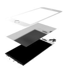 3 in 1 (Front Glass + Frame + OCA Pre-Installed) Compatible For iPhone 5 (2 Pack) (White)