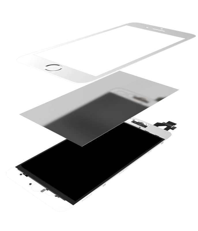 3 in 1 (Front Glass + Frame + OCA Pre-Installed) Compatible For iPhone 5 (2 Pack) (White)