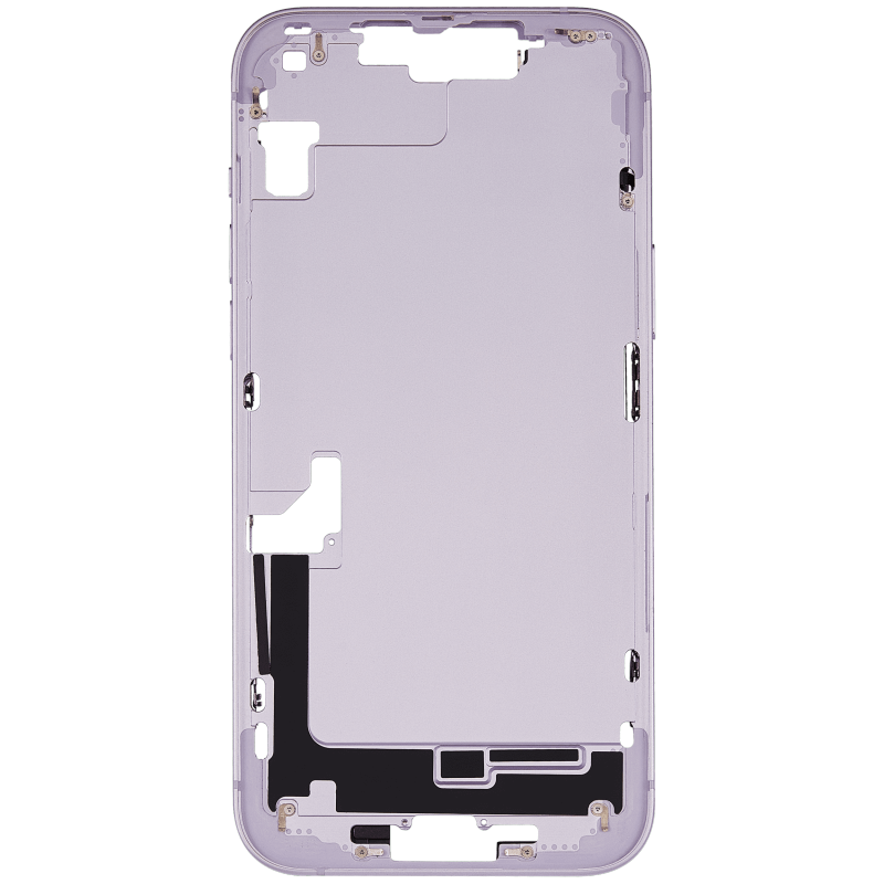 Mid-Frame Housing With Power And Volume Button Compatible For iPhone 14 Plus (International Version) (Used OEM Pull: Grade A) (Purple)