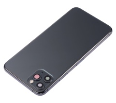 Back Housing W/ Small Components Pre-Installed Compatible For iPhone 11 Pro Max (No Logo) (Aftermarket Plus) (Space Gray)