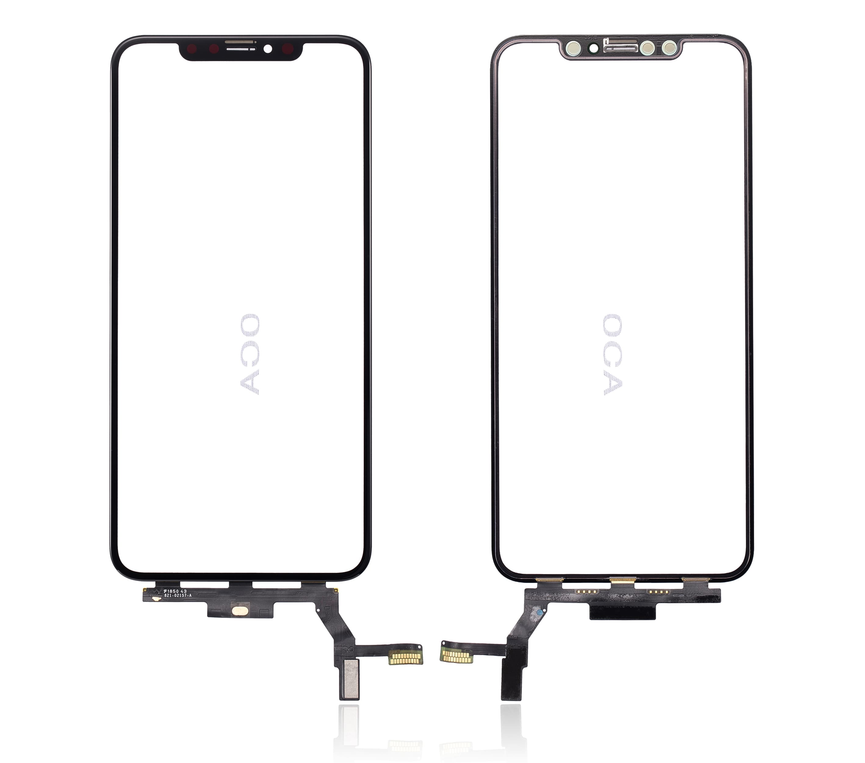 3 in 1 (Front Glass + Frame + OCA Pre-Installed) Compatible For iPhone 8 Plus (Black) (2 Pack) (OCA Master)