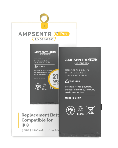 Extended Capacity Replacement Battery Compatible For iPhone 8 (AmpSentrix Pro Extended)