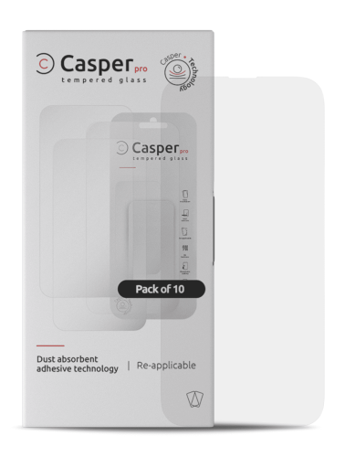 Casper Pro Tempered Glass Compatible For iPhone 14 Pro (10 Pack) (Clear)
