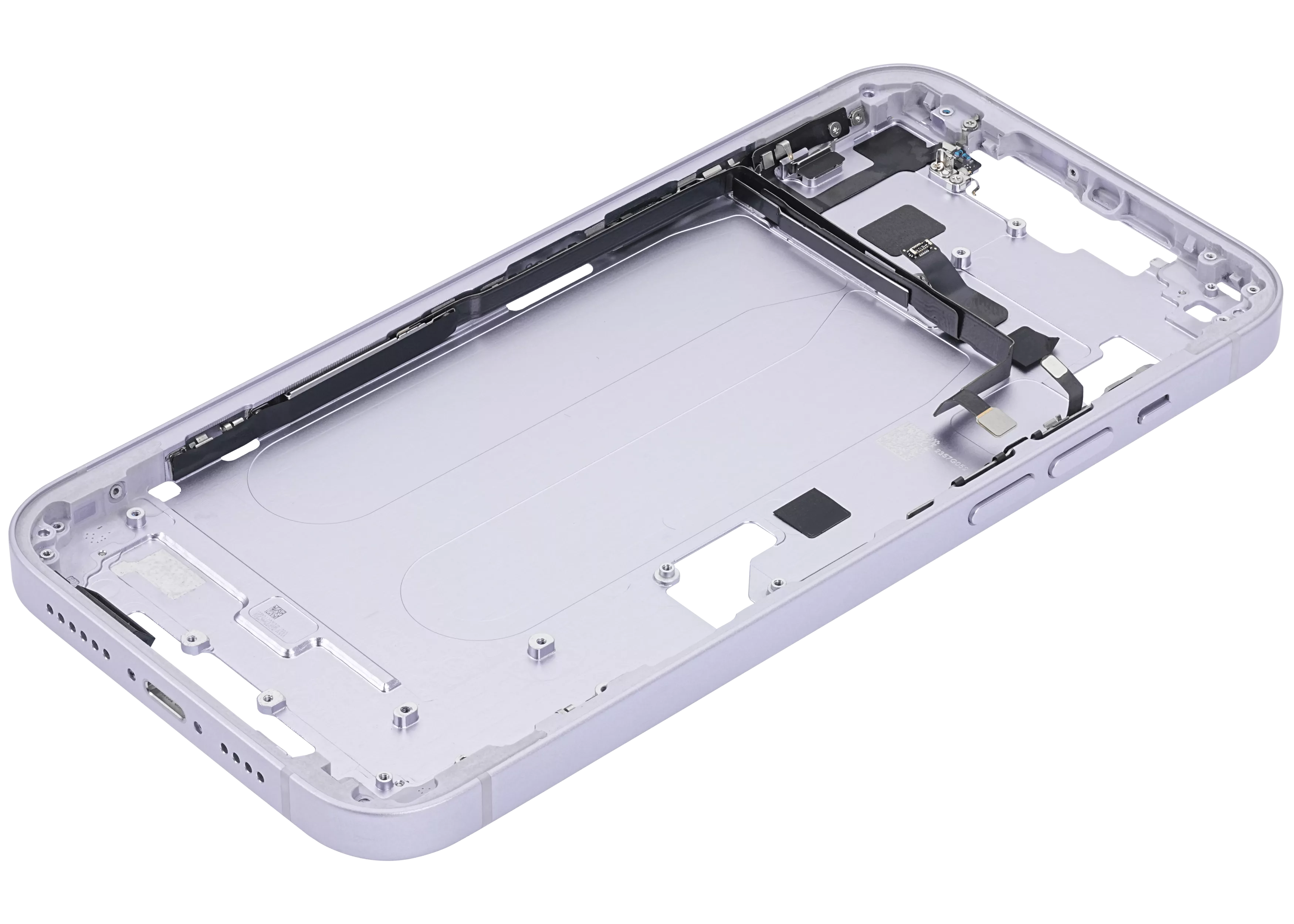 Mid-Frame Housing With Power And Volume Button Compatible For iPhone 14 Plus (US Version) (Used OEM Pull: Grade C) (Purple)