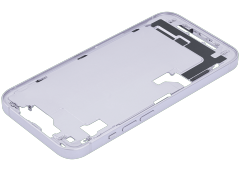 Mid-Frame Housing With Power And Volume Button Compatible For iPhone 14 (US Version)  (Used OEM Pull: Grade B) (Purple)