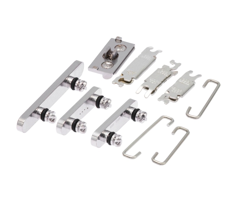 Hard Buttons (Power / Volume / Switch) Compatible For iPhone 13 Pro / 13 Pro Max (Silver)