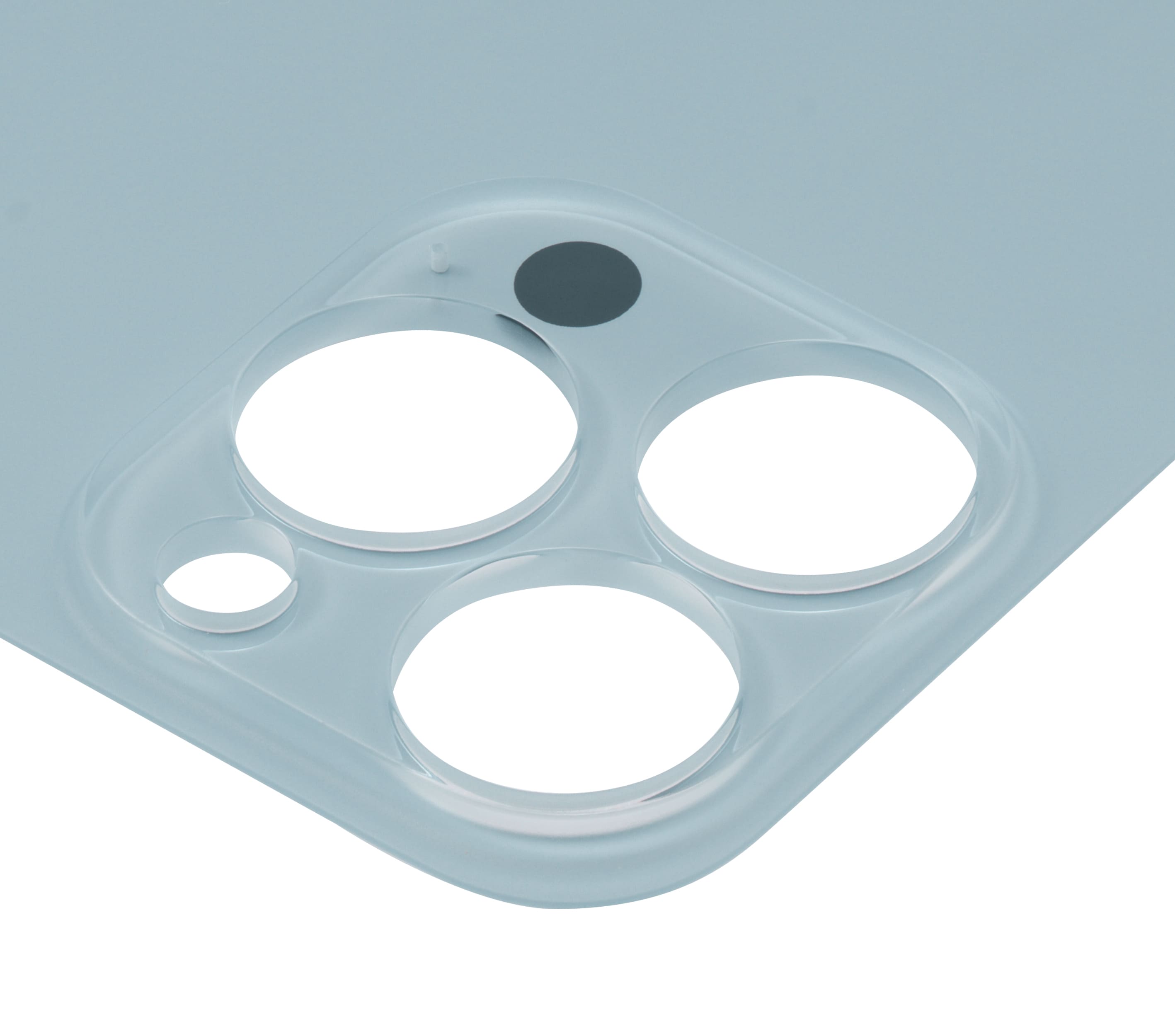 Back Glass With 3M Adhesive Compatible For iPhone 13 Pro (No Logo / Large Camera Hole) (Sierra Blue)
