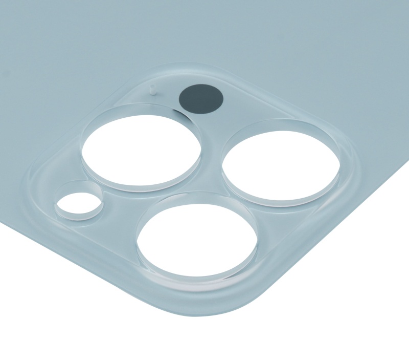 Back Glass With 3M Adhesive Compatible For iPhone 13 Pro (No Logo / Large Camera Hole) (Sierra Blue)