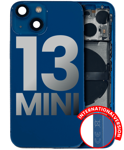 Back Housing W/ Small Components Pre-Installed Compatible For iPhone 13 Mini (International Version) (Used OEM Pull: Grade A) (Blue)