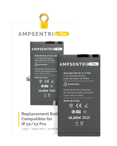 Replacement Battery Compatible For iPhone 12 / 12 Pro (AmpSentrix Pro)