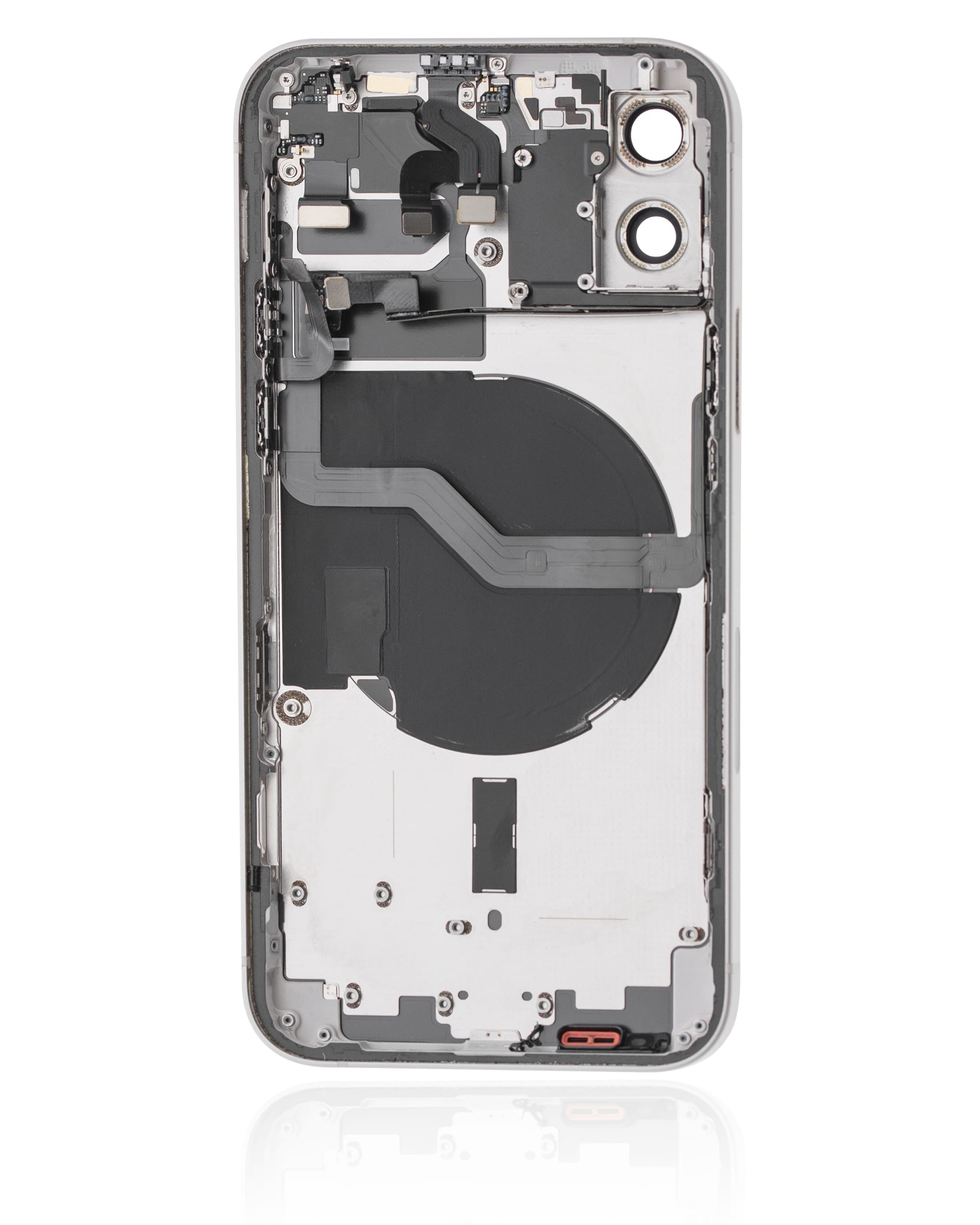 Back Housing W/ Small Components Pre-Installed Compatible For iPhone 12 (US Version) (Used OEM Pull: Grade C) (White)