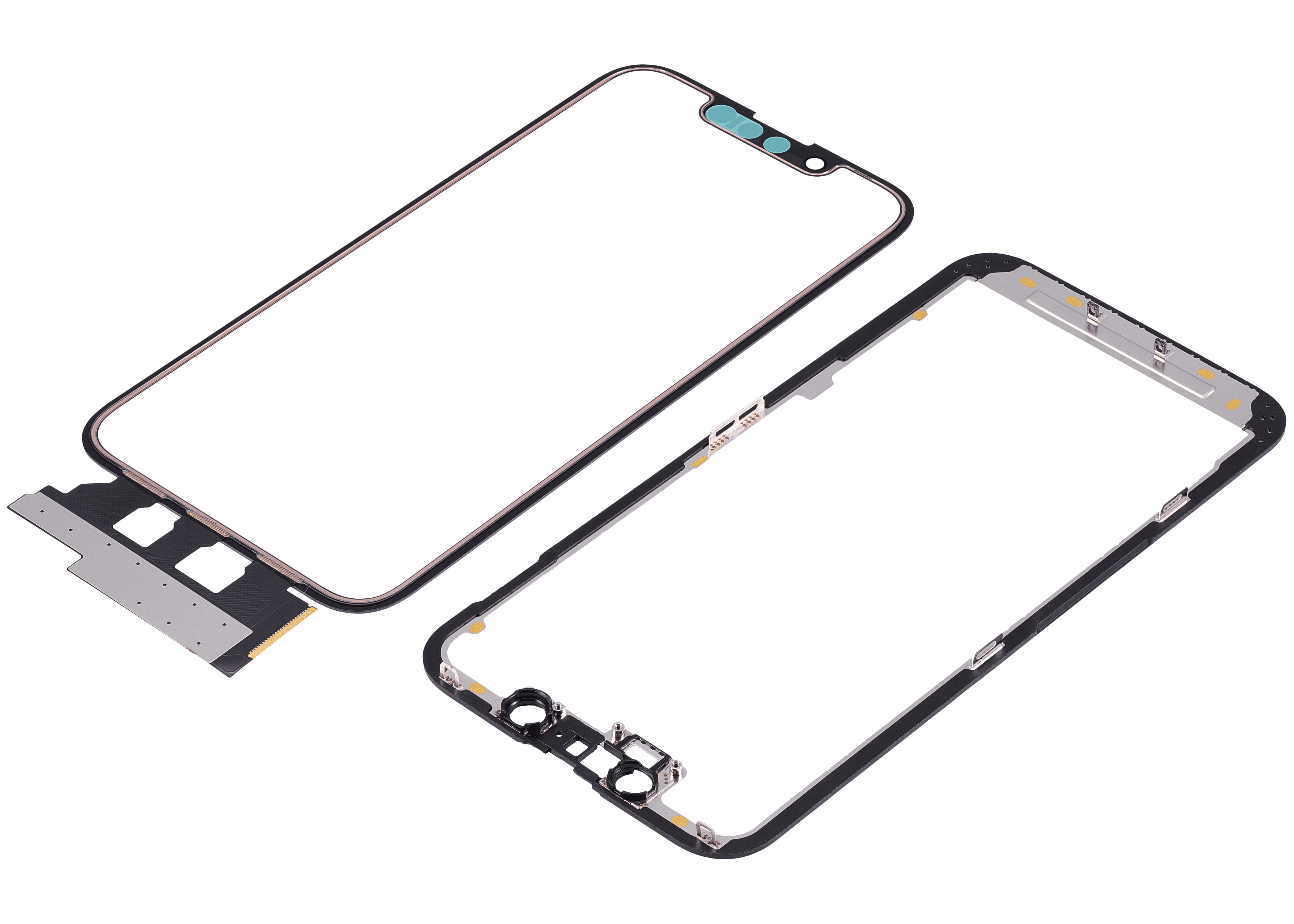 4 in 1 With Frame Included (Front Glass + OCA + Short Touch + OCA Pre-Installed) Compatible For iPhone 13 Mini (OCA Master)
