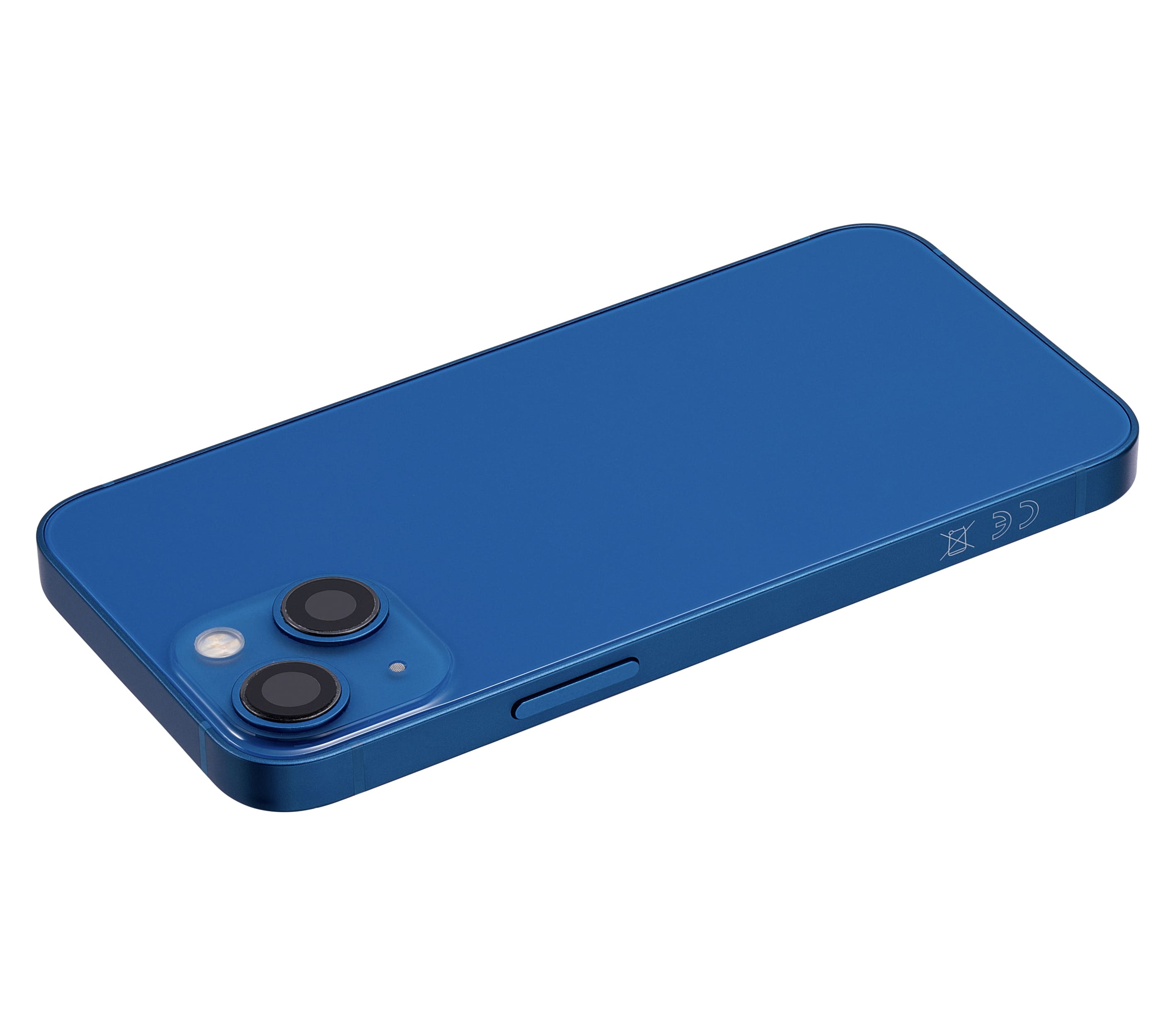 Back Housing W/ Small Components Pre-Installed Compatible For iPhone 13 Mini (International Version) (No Logo) (Aftermarket Plus) (Blue)