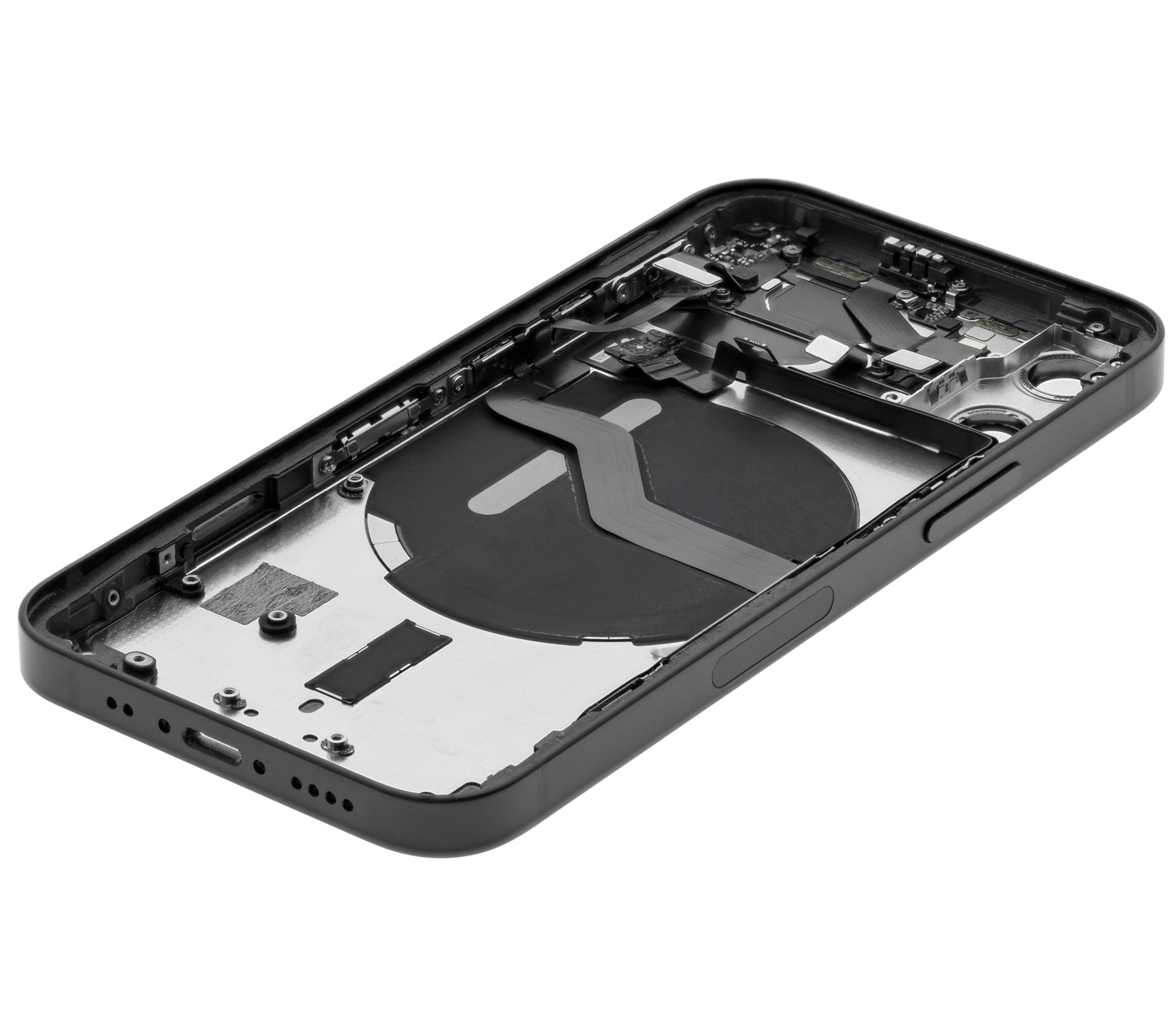 Back Housing W/ Small Components Pre-Installed Compatible For iPhone 12 Mini (International Version) (Used OEM Pull: Grade A) (Black)
