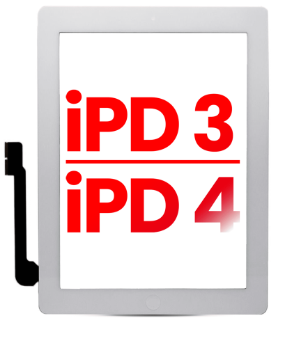 Digitizer Compatible For iPad 3 / iPad 4 (Home Button Pre-Installed Compatible For iPad 3) (Aftermarket Plus) (White)