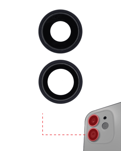 Back Camera Lens With Bracket &amp; Bezel Compatible For iPhone 11 (Black) (Real Sapphire / Premium)