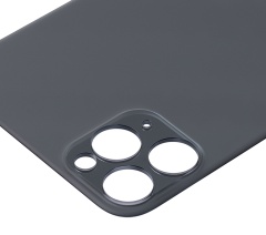 Back Glass With 3M Adhesive Compatible For iPhone 11 Pro Max (No Logo / Large Camera Hole) (Space Gray)