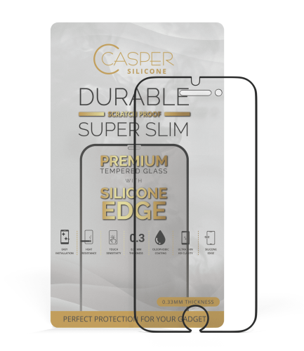 Casper Silicone Tempered Glass Compatible For iPhone 6 / 6S / 7 / 8 (Retail Pack) (Clear)