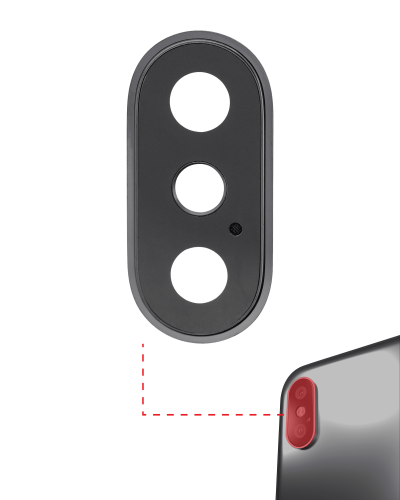 Back Camera Lens With Bracket &amp; Bezel Compatible For iPhone X (Space Gray) (Real Sapphire l Premium)