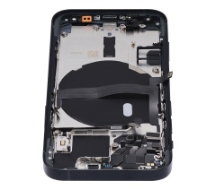 Back Housing W/ Small Components Pre-Installed Compatible For iPhone 13 Mini (US Version) (No Logo) (Aftermarket Plus) (Midnight)