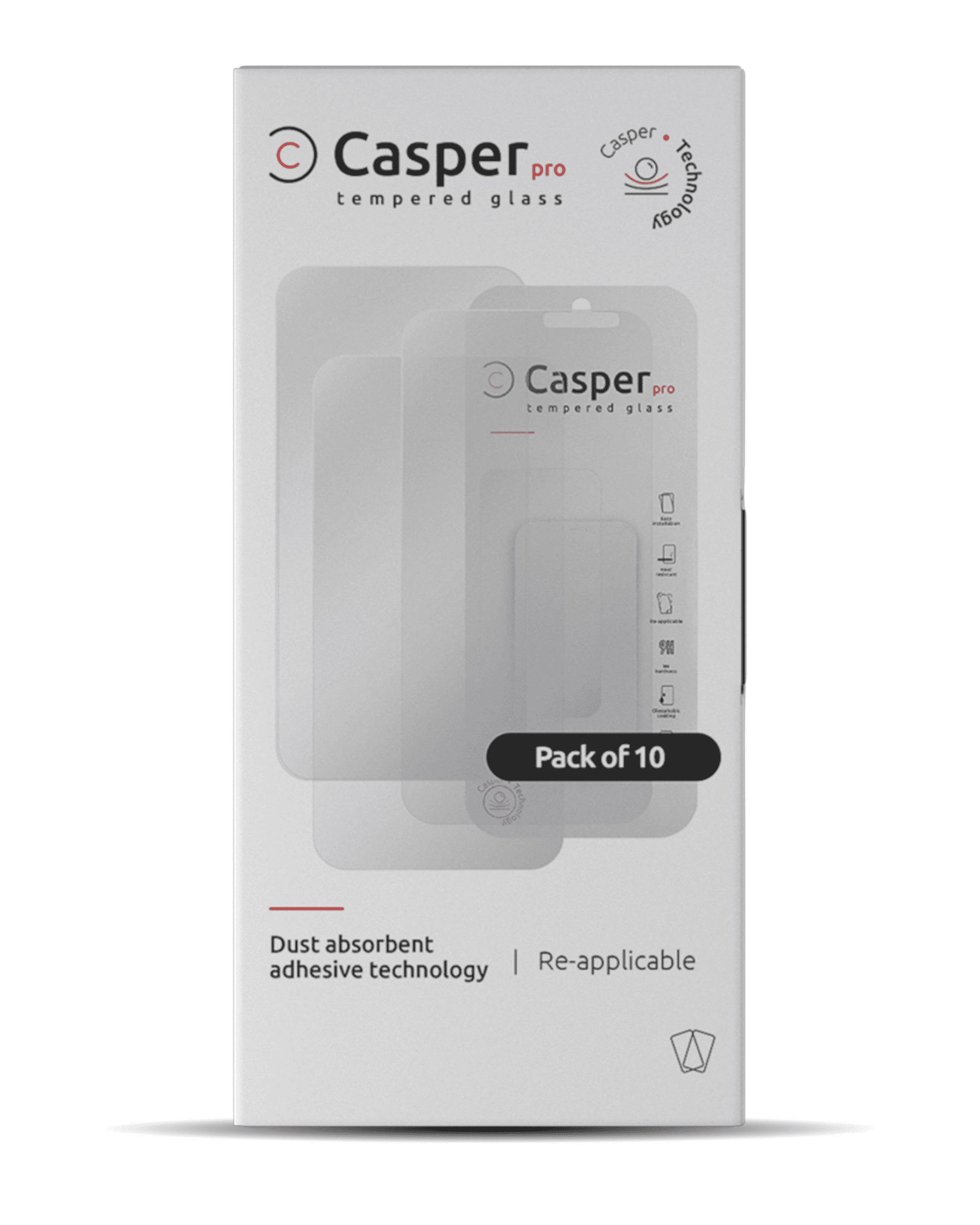 Casper Pro Tempered Glass Compatible For iPhone 15 Pro (10 Pack) (Matte)